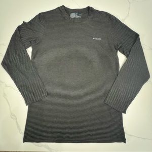 NWOT COLUMBIA men’s gray striped long sleeve shirt size large